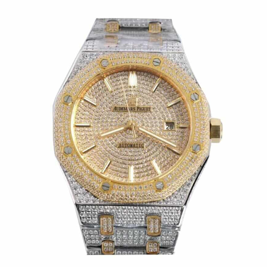 Audemars Piguet Royal Oak Iced Out Yellow Gold Premium Replica Watch